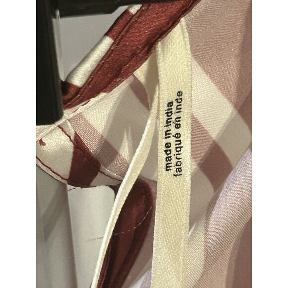 NWT Anthropologie Red/White Silky Pajama Romper size S - Picture 7 of 7